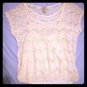 Lacy cream too/ gold sequins / with tank